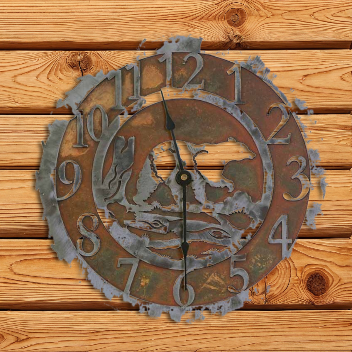 CL-5004 Bear 12" Round Clock