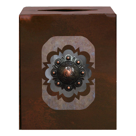 Round Copper Square Tissue Box Cover