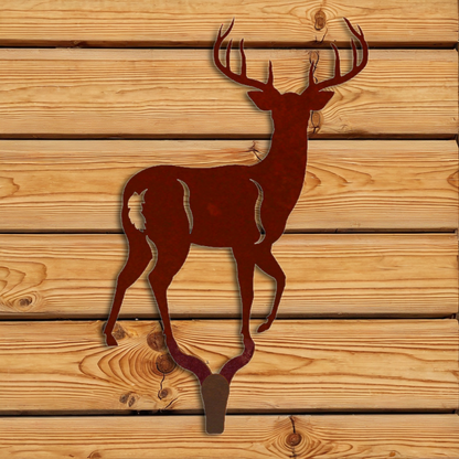 CHL-235 White Tail Deer Large Single Coat Hook