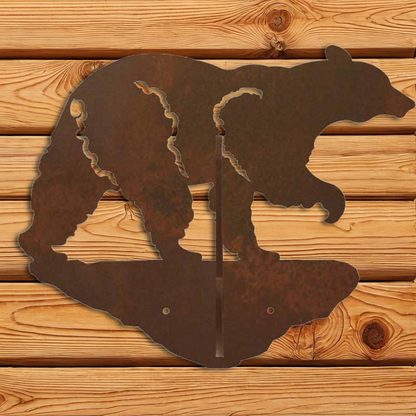 CH-5207 Black Bear Double Coat Hook