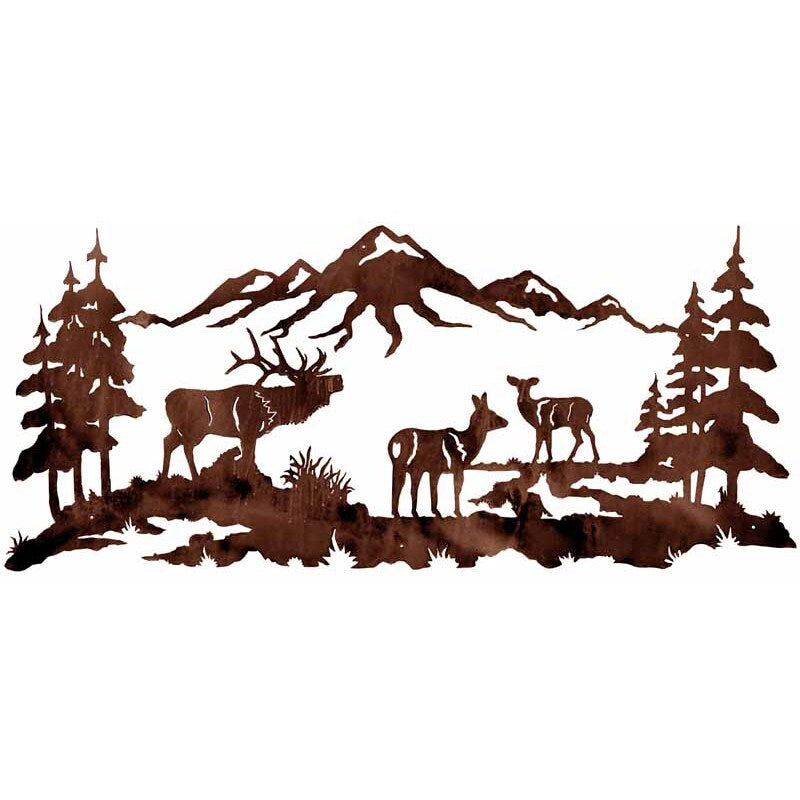Elk Family Wall Art - 57"