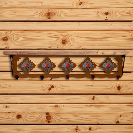 SW-4768 Red Jasper Stone 34" Coat Hook Shelf