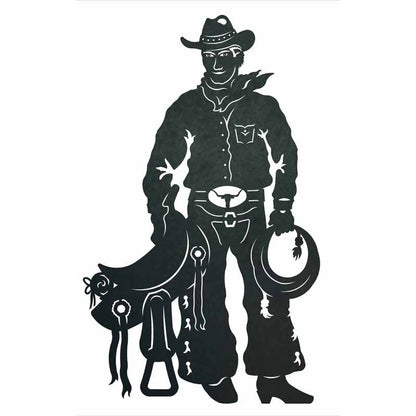 Cowboy with Saddle Wall Art - 42"