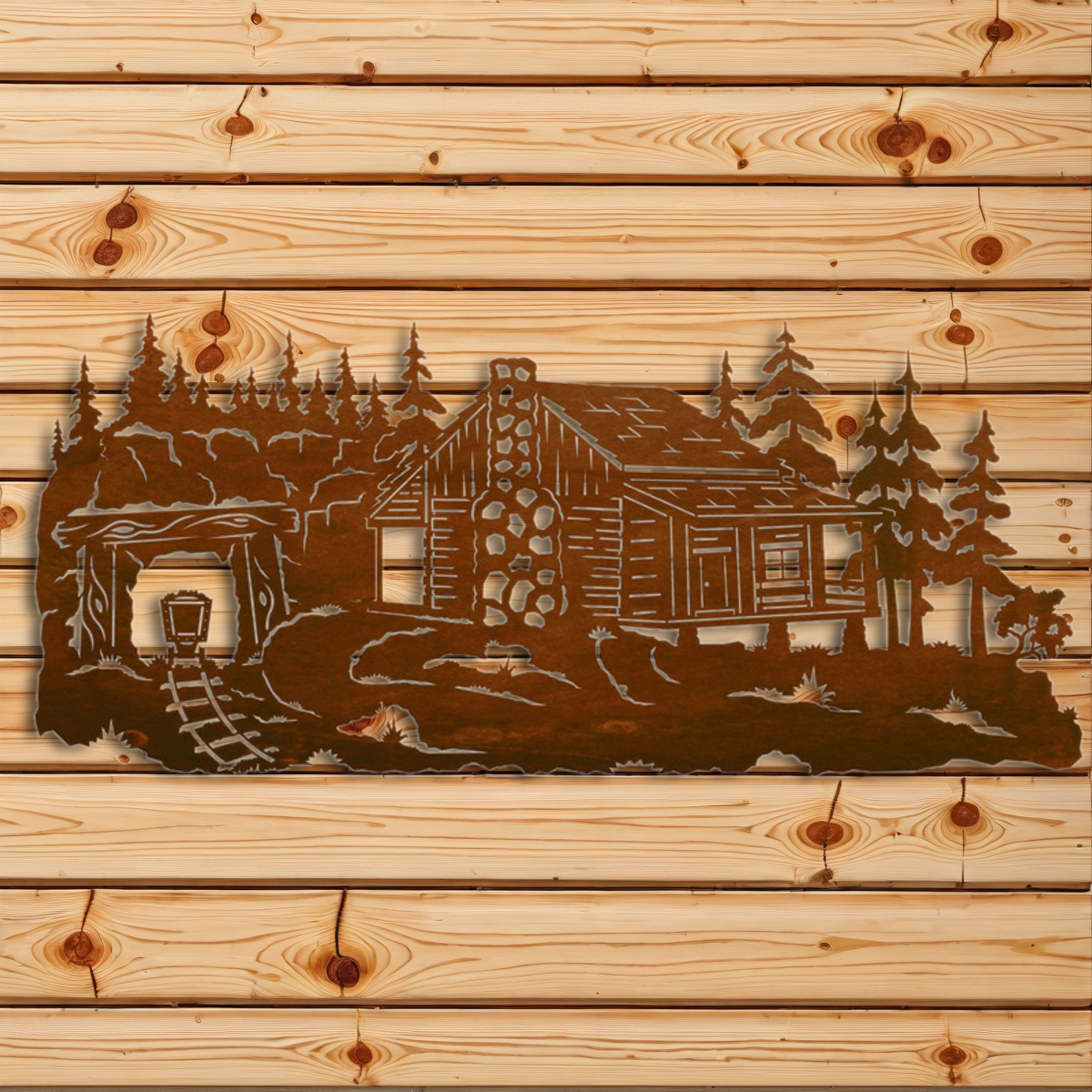 WA-6056 Miners Cabin Wall Art - 57"