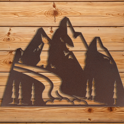 WA-1305 Modern Mountain Scene Wall Art