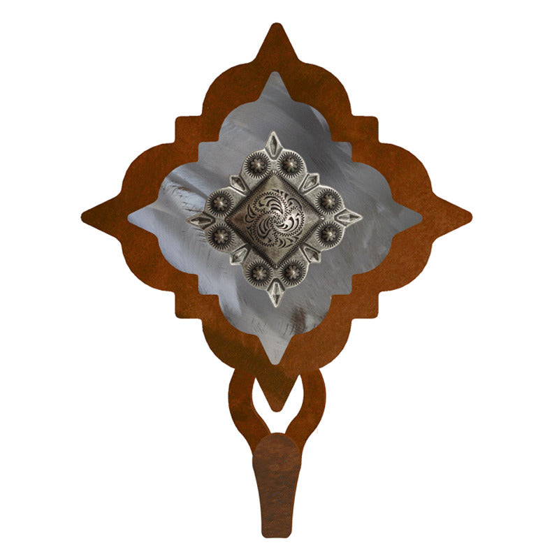 Diamond Silver Concho Large Single Coat Hook