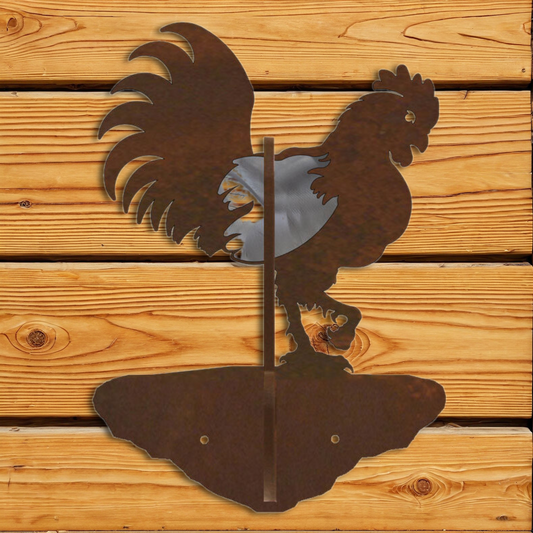 CH-5279 Rooster Double Coat Hook Burnished