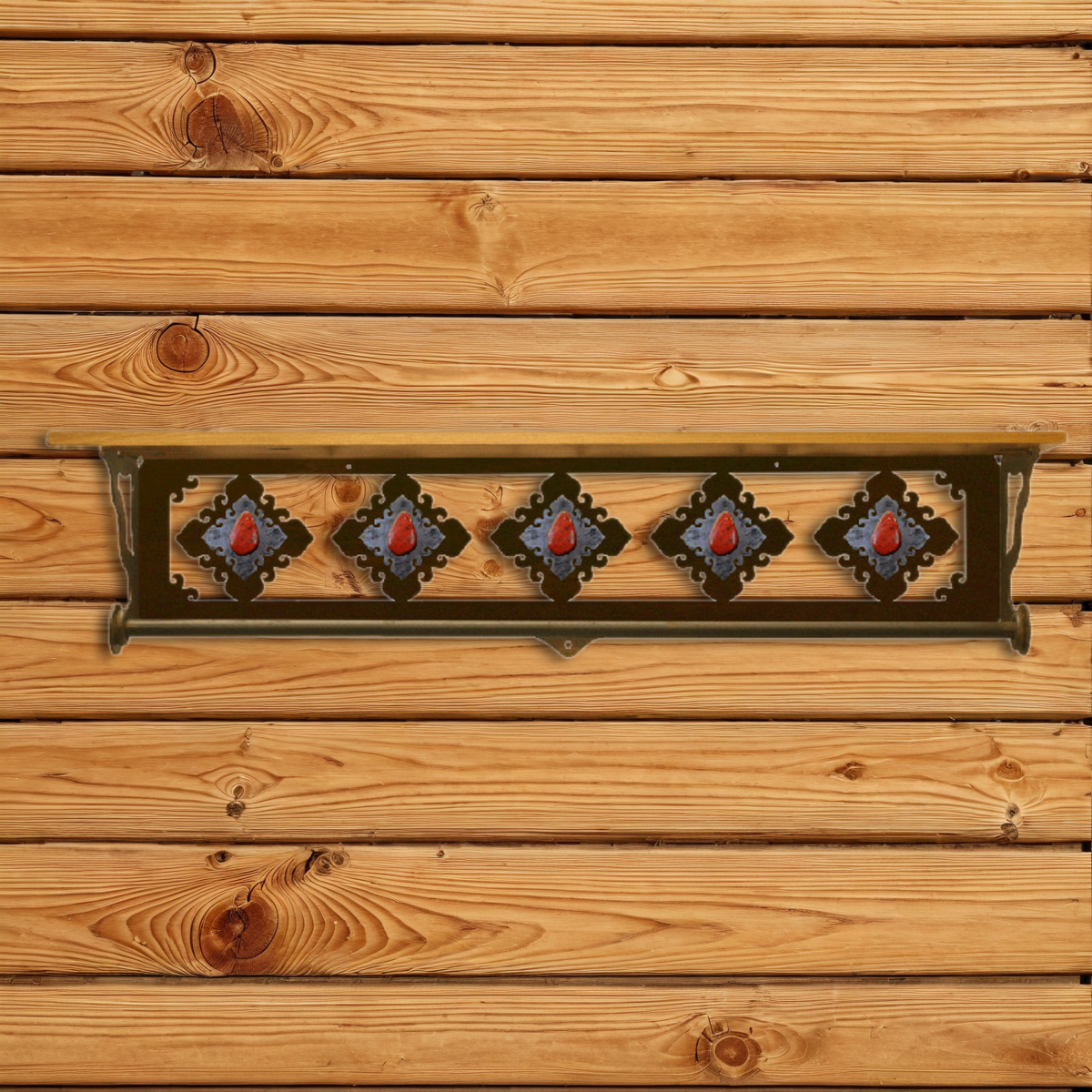 BA-3447 Red Jasper 34" Towel Bar Shelf