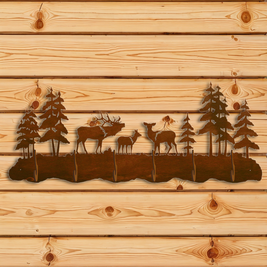 CH-5760 Elk Family Scenic Six Hook