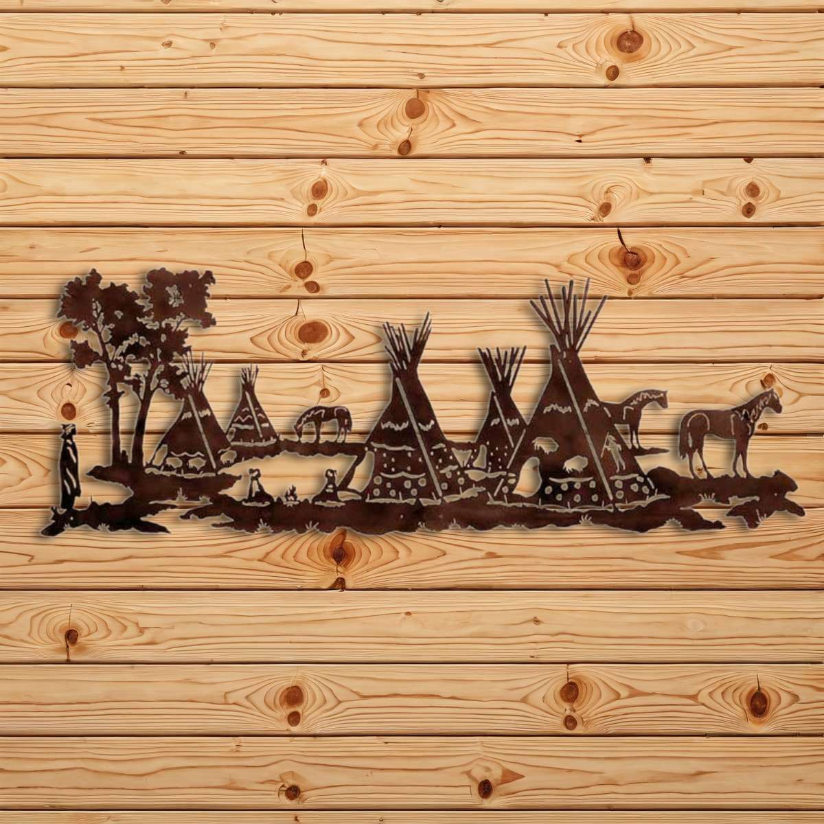 WA-8418 Tepee Village Wall Art - 84"