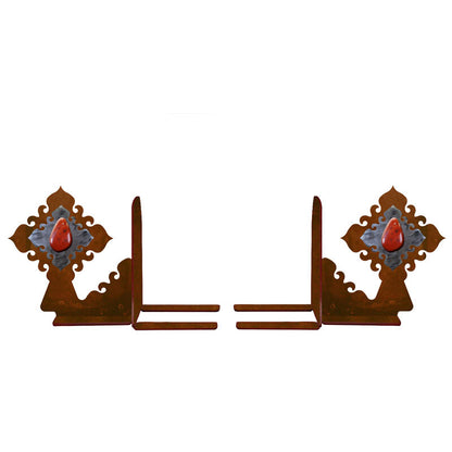 BE-5034 Red Jasper Stone Burnished Book Ends