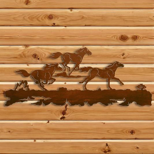 WA-6058 Wild Horses Wall Art - 57"