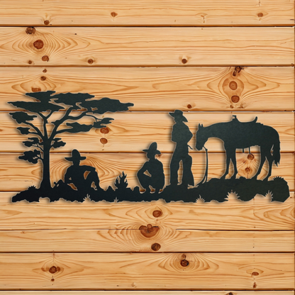 WA-4203 Cowboy Campfire Wall Art - 42"