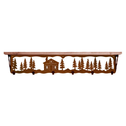 Cabin in the Pines 42" Coat Hook Shelf