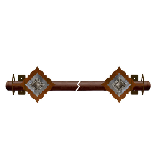 Diamond Silver Concho Rod Brackets Burnished