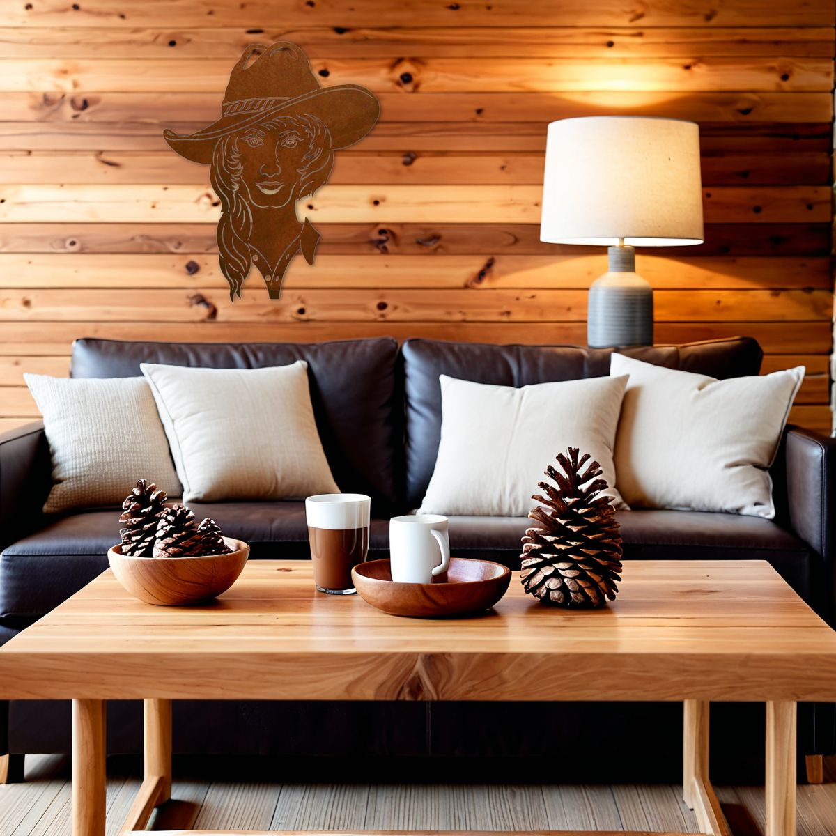 Cowgirl Bust Wall Art - 30"