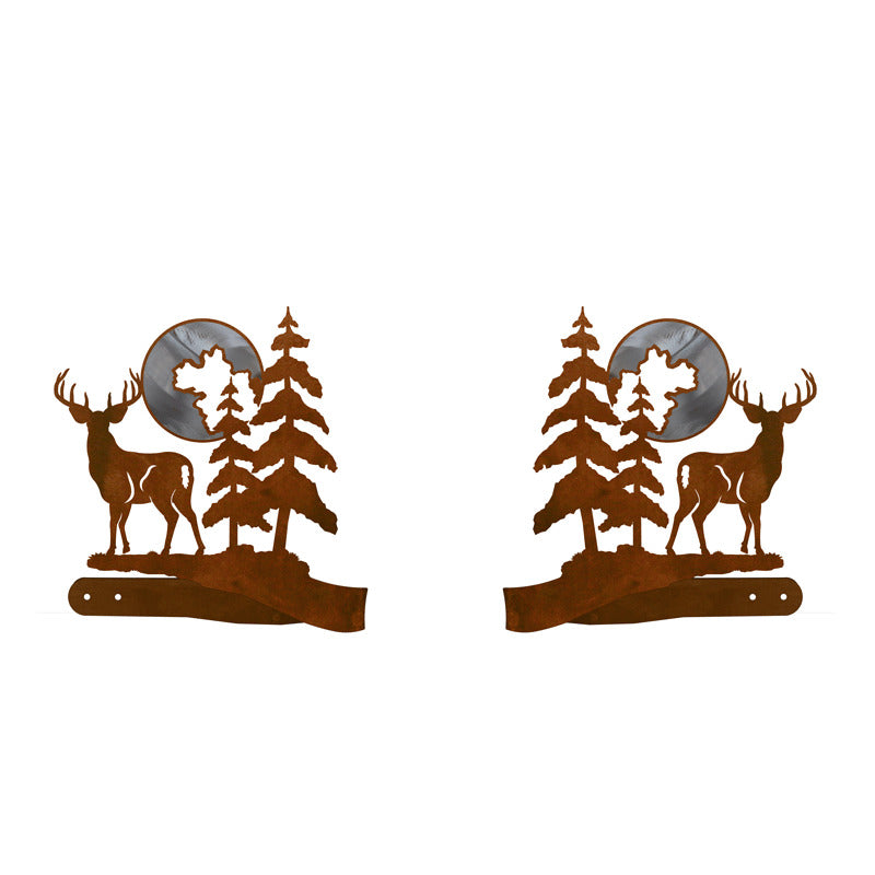 DR-9015 Deer & Pine Tie Back Burnished