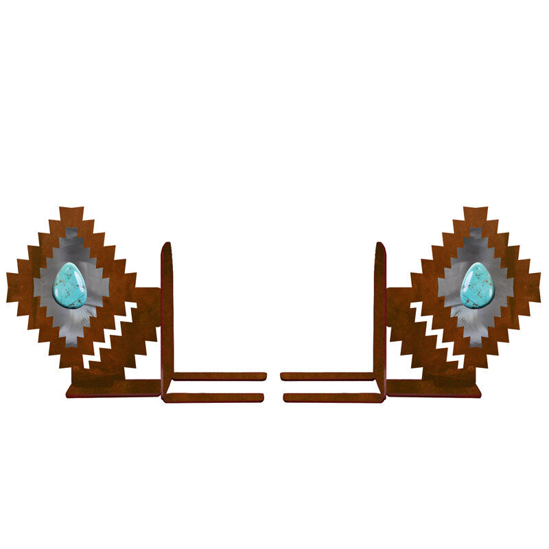 BE-5044 Desert Diamond/Turquoise Burnished Book Ends