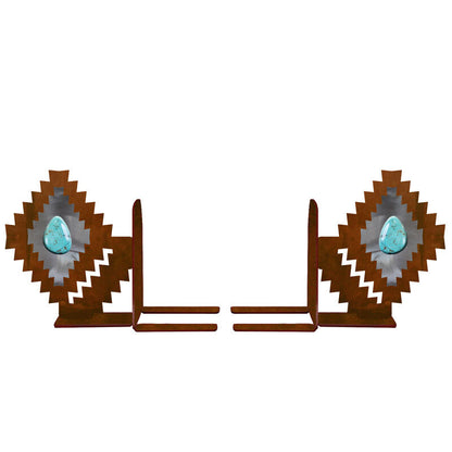 BE-5044 Desert Diamond/Turquoise Burnished Book Ends