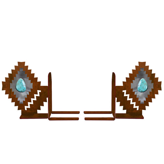 BE-5044 Desert Diamond/Turquoise Burnished Book Ends