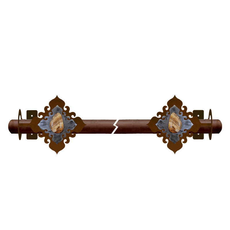 DR-9161 Picture Jasper Stone Rod Brackets Burnished