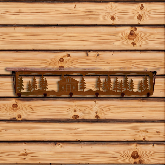 SW-5704 Cabin in the Pines 42" Coat Hook Shelf