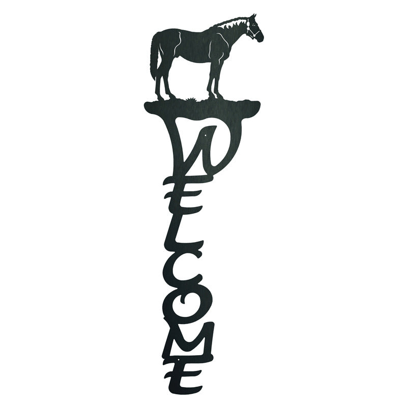 Bay Horse Vertical Welcome Sign