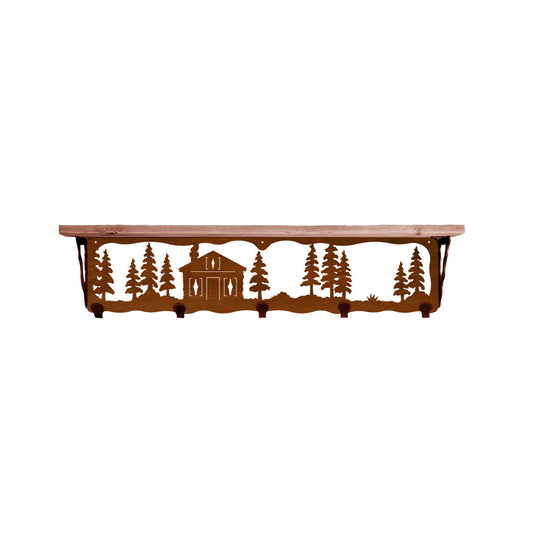 Cabin in the Pines 34" Coat Hook Shelf
