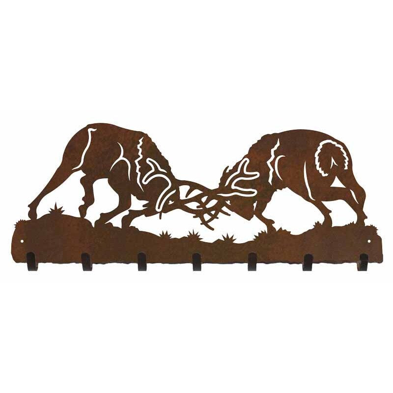 Fighting Elk Key Chain Holder