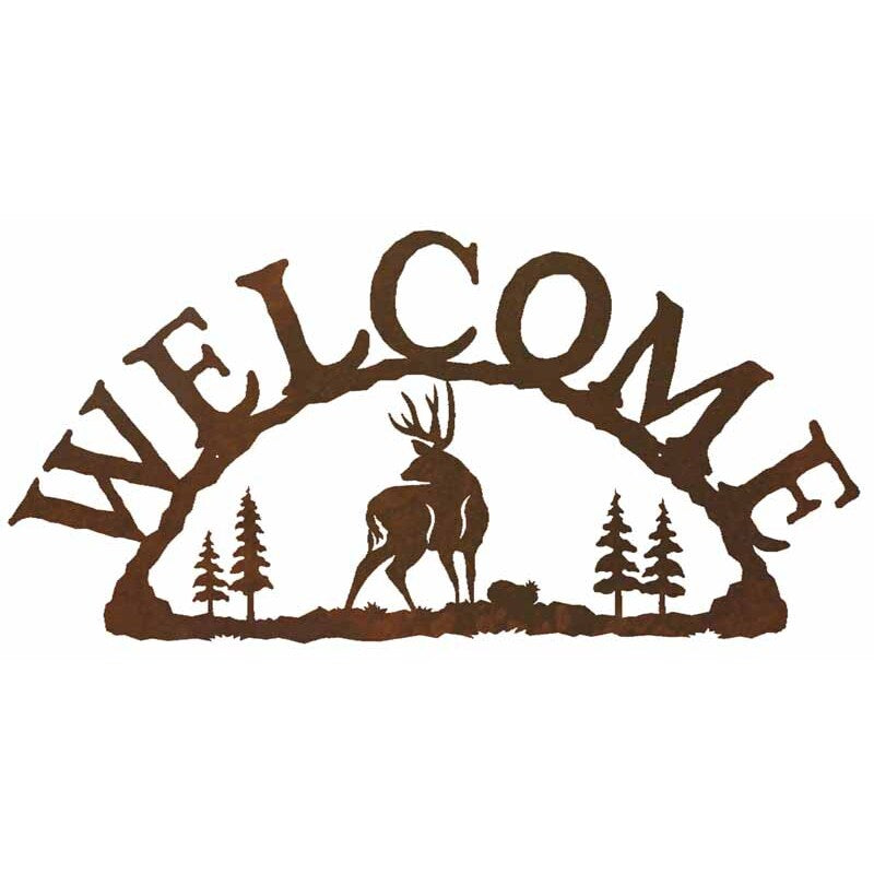 Mule Deer Horizontal Welcome Sign