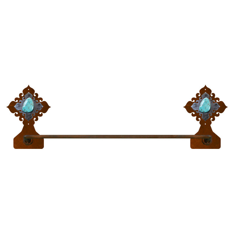 BA-7030 Turquoise Stone Burnished Towel Bar