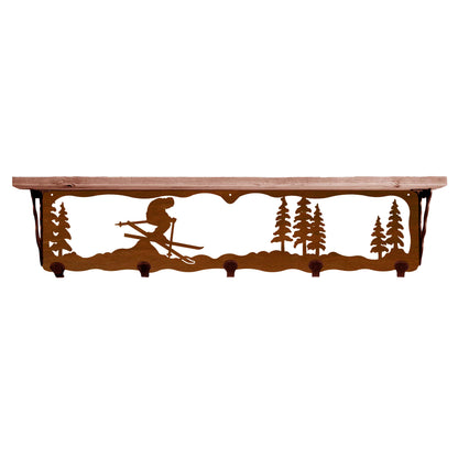 Skier 34" Coat Hook Shelf