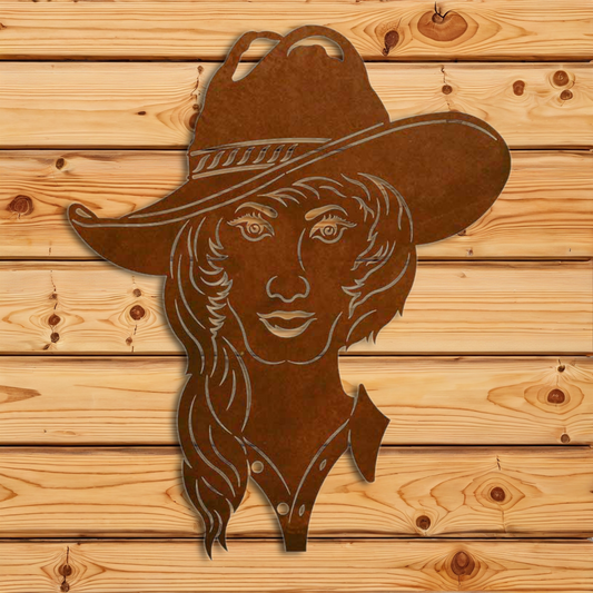 WA-3060 Cowgirl Bust Wall Art - 30"