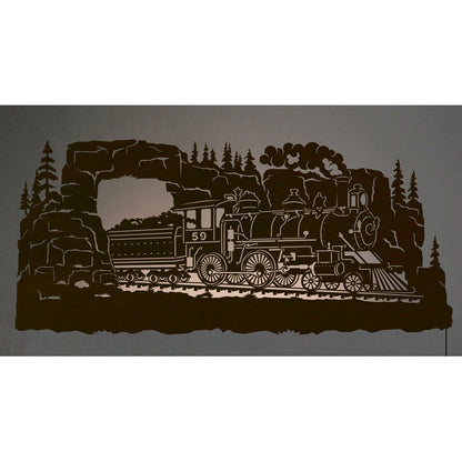 WA-9027 Steam Locomotive Back Lite Wall Art