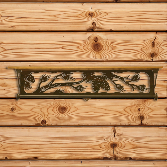 BA-3432 Pine Cone 34" Towel Bar Shelf