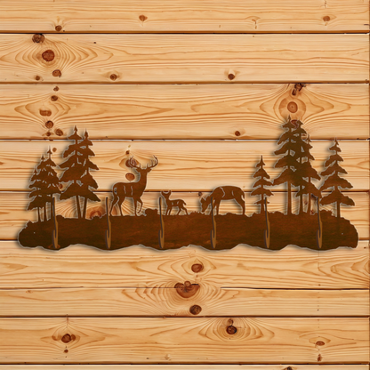 CH-5770 White Tail Deer Famliy Scenic Six Hook