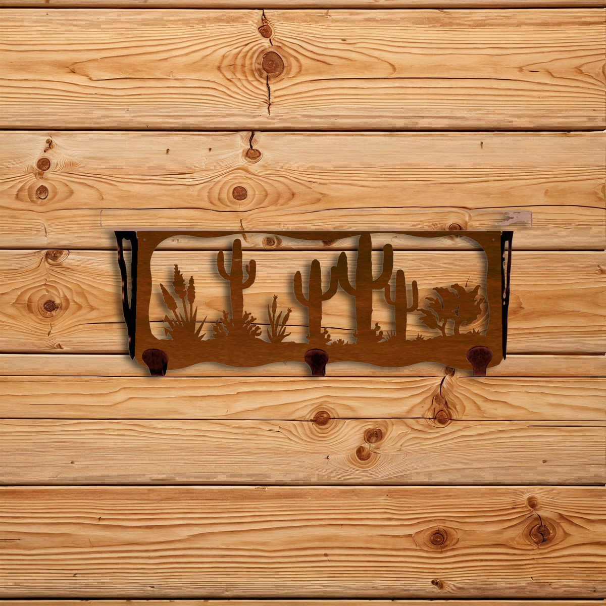 SW-3708 Desert Scene 20" Coat Hook Shelf