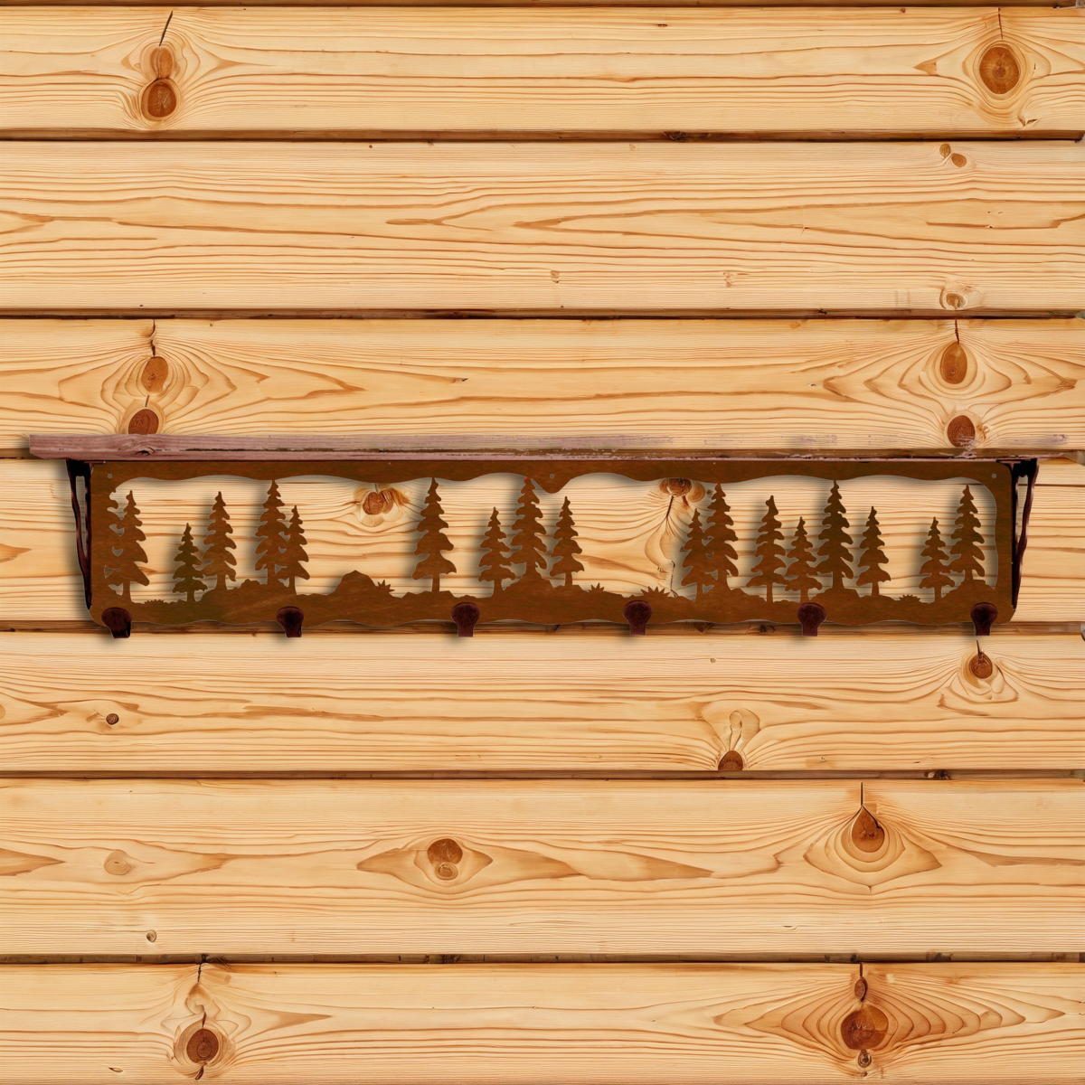 SW-5726 Pine Forest 42" Coat Hook Shelf