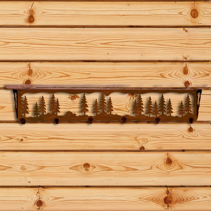 SW-5726 Pine Forest 42" Coat Hook Shelf