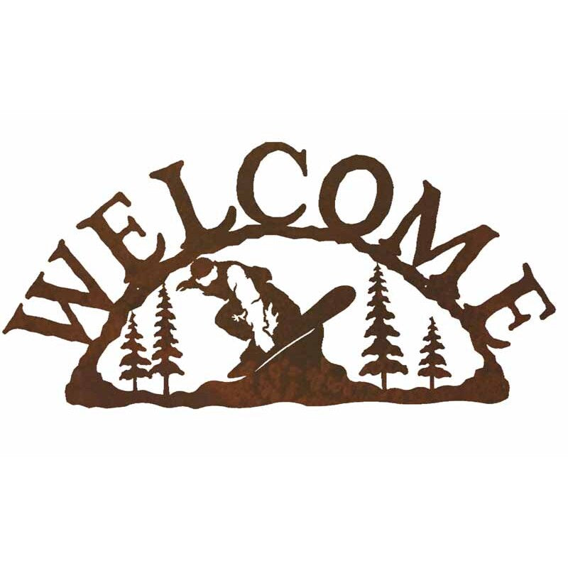 Snowboarder Horizontal Welcome Sign