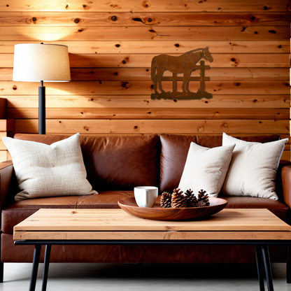 Standing Bay Horse 20" Wall Art