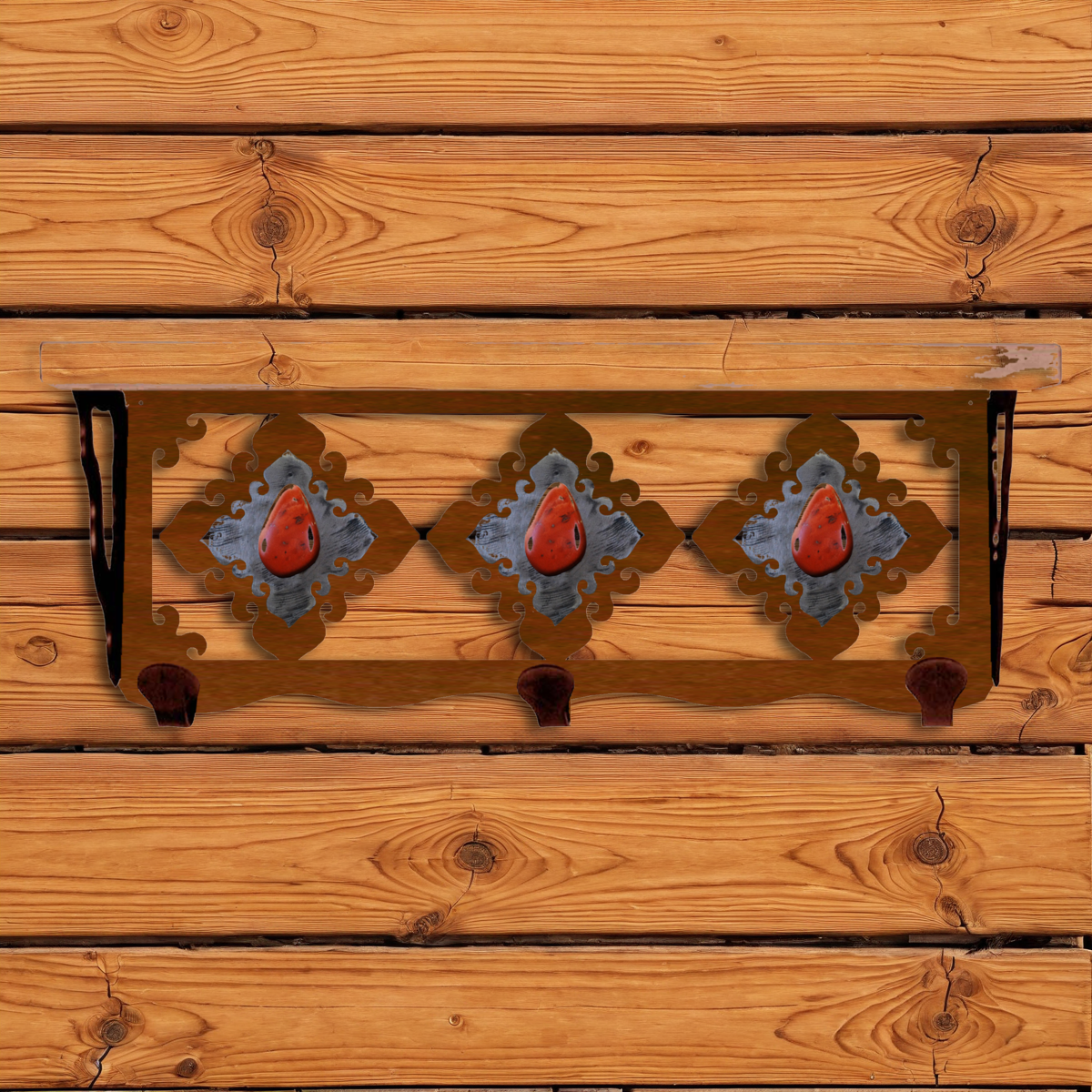 SW-3768 Red Jasper Stone 20" Coat Hook Shelf