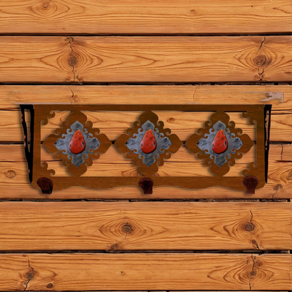 SW-3768 Red Jasper Stone 20" Coat Hook Shelf