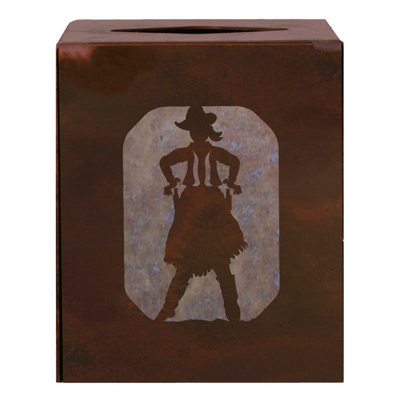 TC-9318 Cowgirl Square Tissue Box Cover