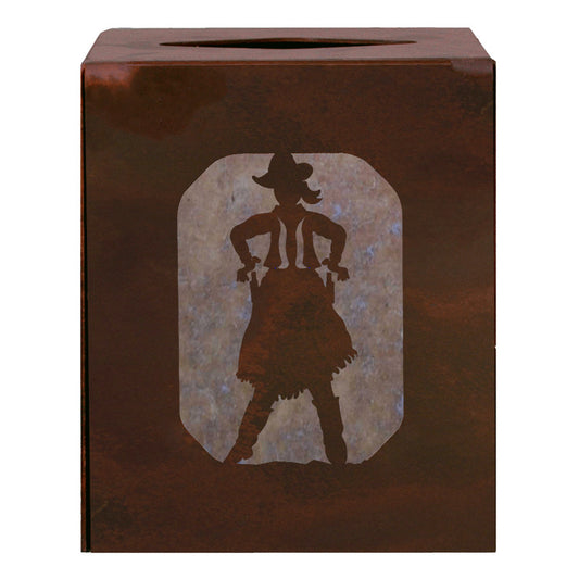 TC-9318 Cowgirl Square Tissue Box Cover