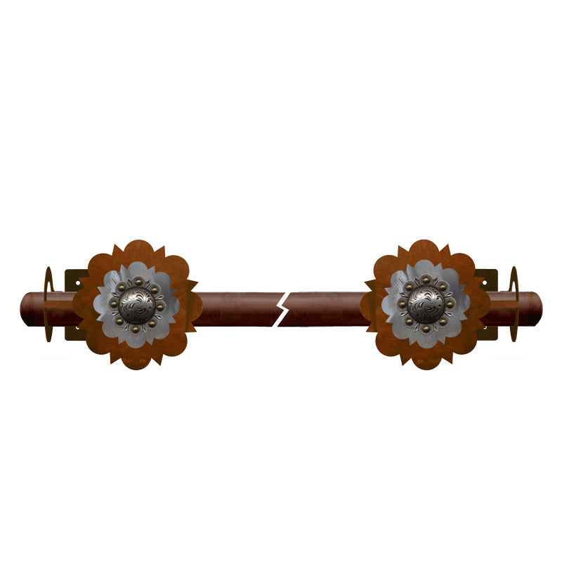 DR-9148 Round Silver Concho Rod Brackets Burnished