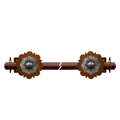 DR-9148 Round Silver Concho Rod Brackets Burnished