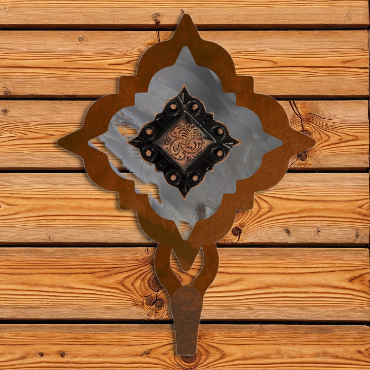 CHL-429 Diamond Copper Concho Large Single Coat Hook