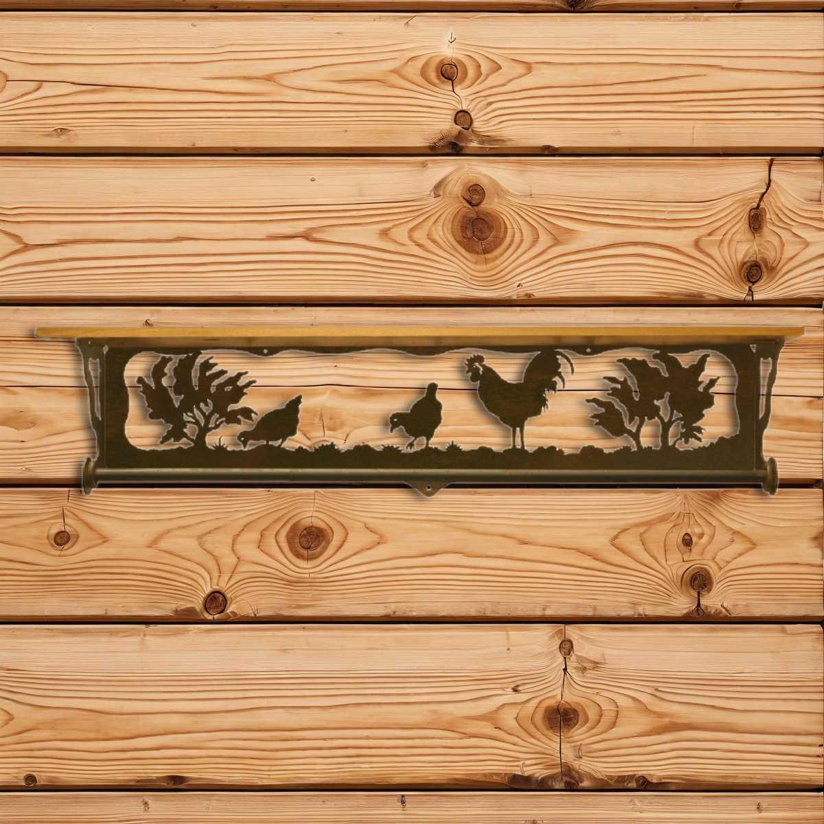 BA-3438 Rooster/Hen 34" Towel Bar Shelf