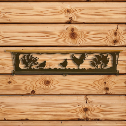 BA-3438 Rooster/Hen 34" Towel Bar Shelf